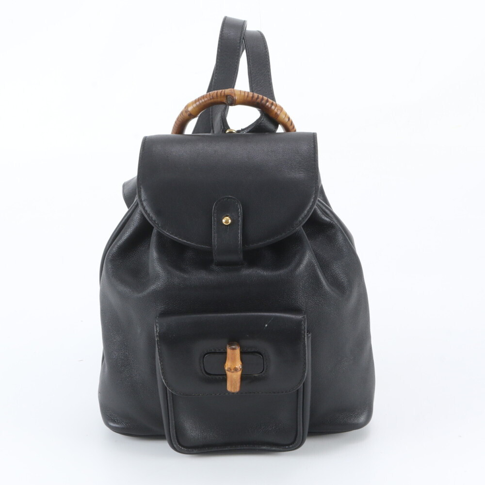 Gucci Old Bamboo 003 1205 Leather Backpack for Women